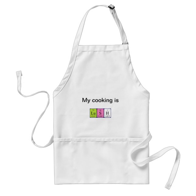 Lush periodic table word apron (Front)