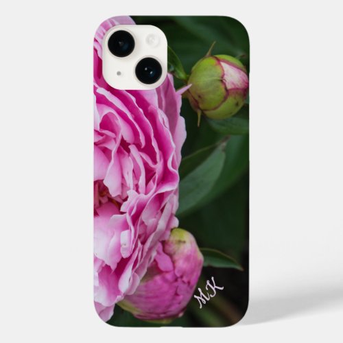 Lush Pink Peonies Monogram Case_Mate iPhone Case