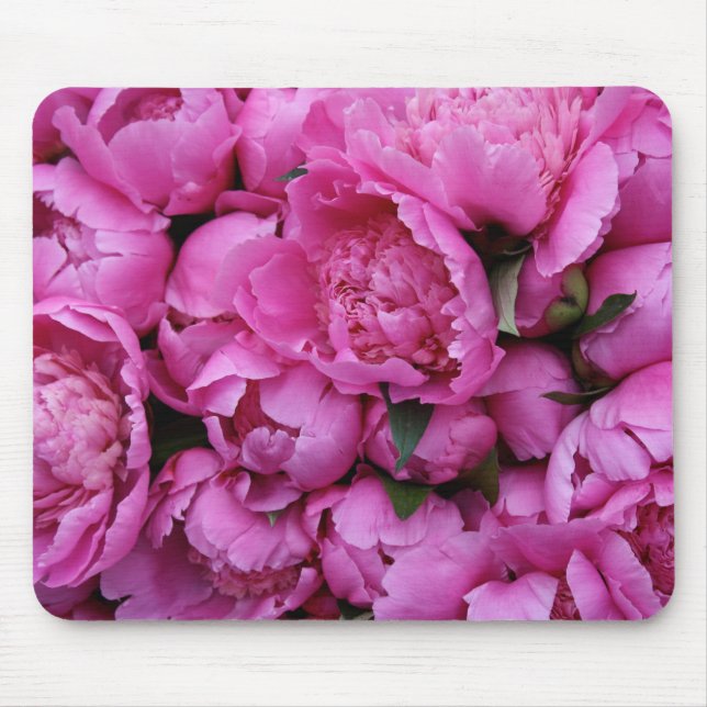 Lush Pink Peony Flowers Mouse Pad (Front)