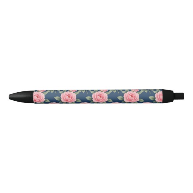 Lush pink roses botanical pattern pen (Front)