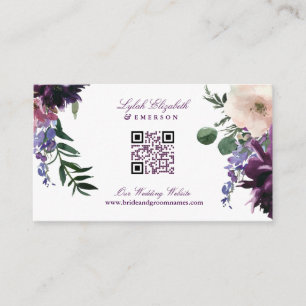 Lush Purple Flowers   Romantic Wedding Enclosure Card