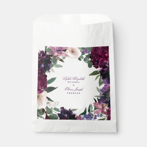 Lush Purple Flowers  Romantic Wedding Favor Bag