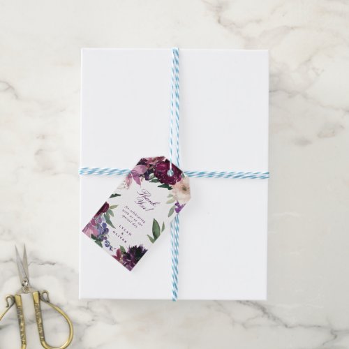 Lush Purple Flowers  Romantic Wedding Gift Tags