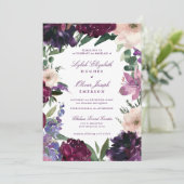 Lush Purple Flowers | Romantic Wedding Invitations (Standing Front)