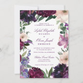 Lush Purple Flowers | Romantic Wedding Invitations (Front)