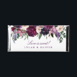 Lush Purple Flowers | Wedding Chocolate Hershey Bar Favors<br><div class="desc">Watercolor flowers in shades of rich burgundy,  gentle lilac,  deep eggplant purple and pinkish orchid pair with modern green botanicals such as ferns and eucalyptus in these romantic,  elegant wedding favors.</div>