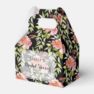 Lush Red Floral Greenery Bridal Shower Favor Boxes