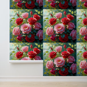 Lush Rose Garden Peel and Stick Floral Wallpaper