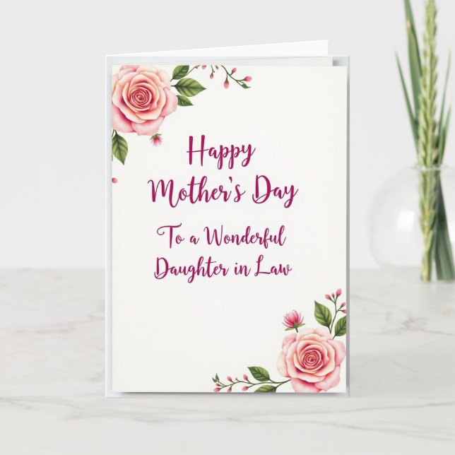 Lush Rose Mothers Day Art Card (Front)