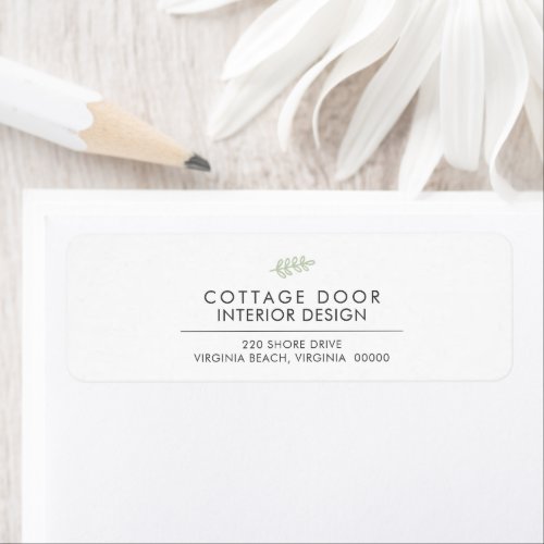 Lush Rustic Modern Sage Botanical Return Address  Label