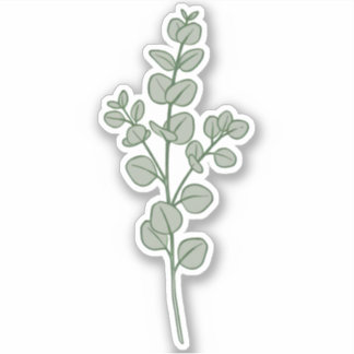 Lush Sage Green Eucalyptus Botanical Aesthetic Sticker