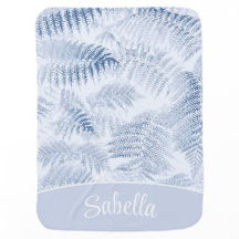Lush Serene Blue Ferns Personalized Name