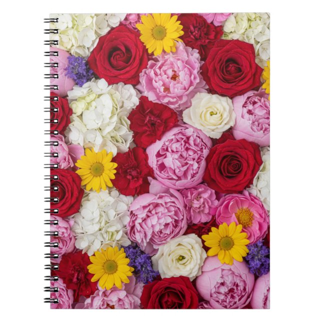 Lush Summer Bloom Floral Notebook (Front)