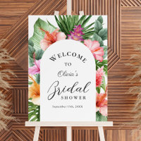 Lush Tropical Floral Bridal Shower Welcome