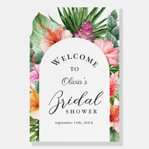 Lush Tropical Floral Bridal Shower Welcome Poster