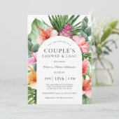 Lush Tropical Floral Couple's Shower and Luau Invitation (Standing Front)