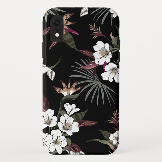 Lush Tropical Flowers Case-Mate iPhone Case (Style: Case-Mate Tough Apple iPhone XR Case!)