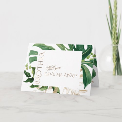Lush Tropical Leaves Will You Give Me Away Invitation
