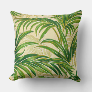 Lush Tropical Palm Tree Oasis Throw Pillow