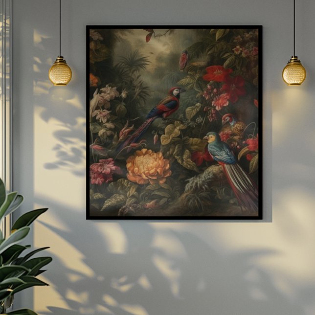  Lush Tropical Parrot Canopy Naturalist Masterwork Canvas Print (Creator Uploaded)