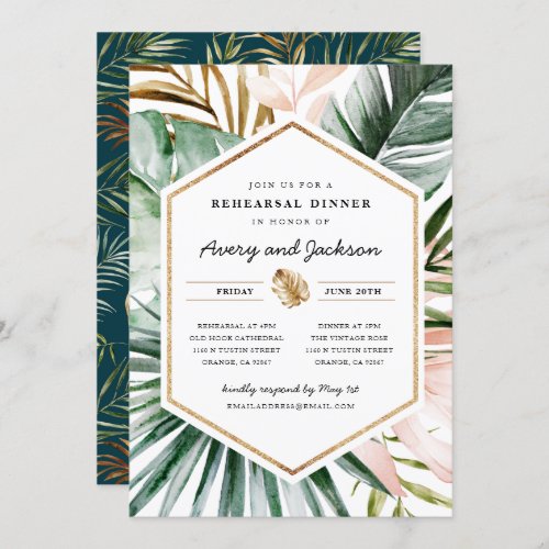 Lush Tropics Rehearsal Dinner Invitation