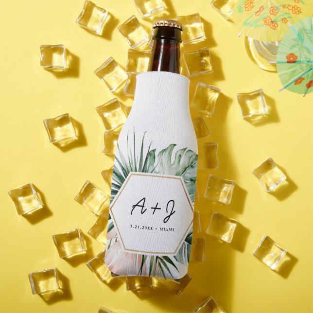 Lush Tropics Wedding Bottle Cooler Cozy (In Situ Summer)