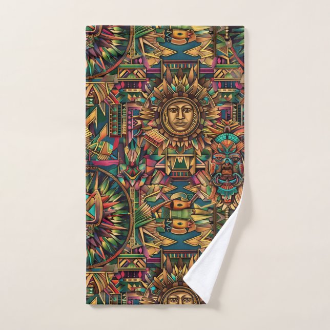 Lush Turquoise "Vibrant Historical Emblem" Plush H Hand Towel (Hand Towel)