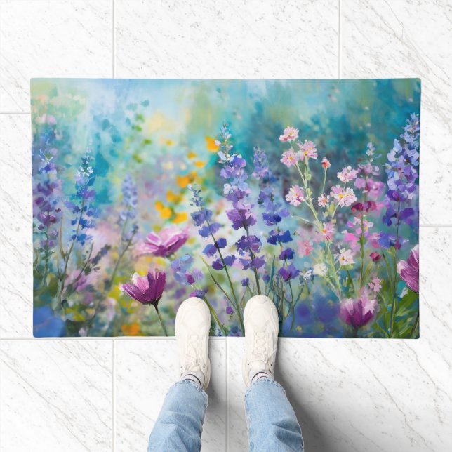 Lush Vibrant Floral Welcome Rug  (Indoor)