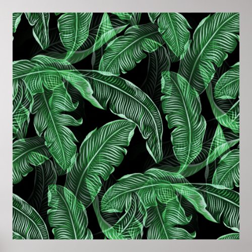 Lush Warm Jungle Leaves Poster