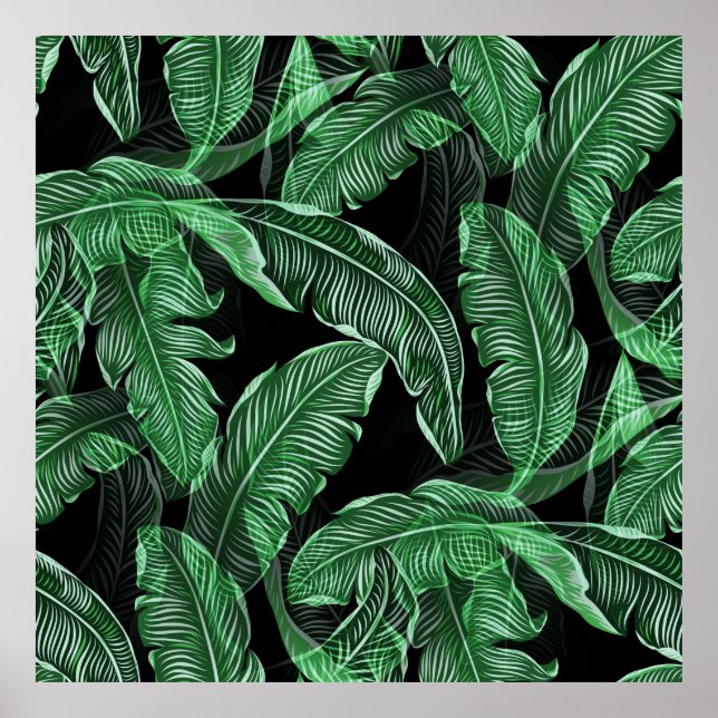 Lush Warm Jungle Leaves Poster (Front)