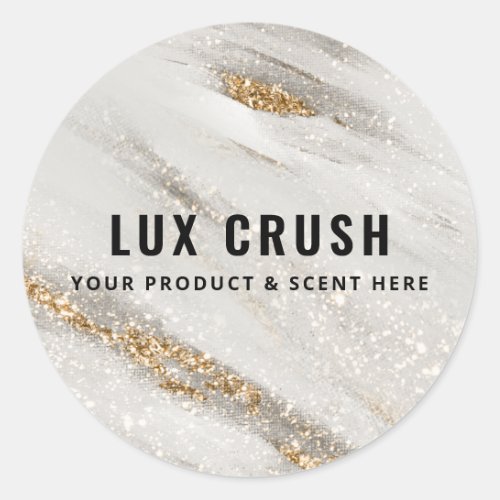Lush White Glitter Gold Fleck Product Labels