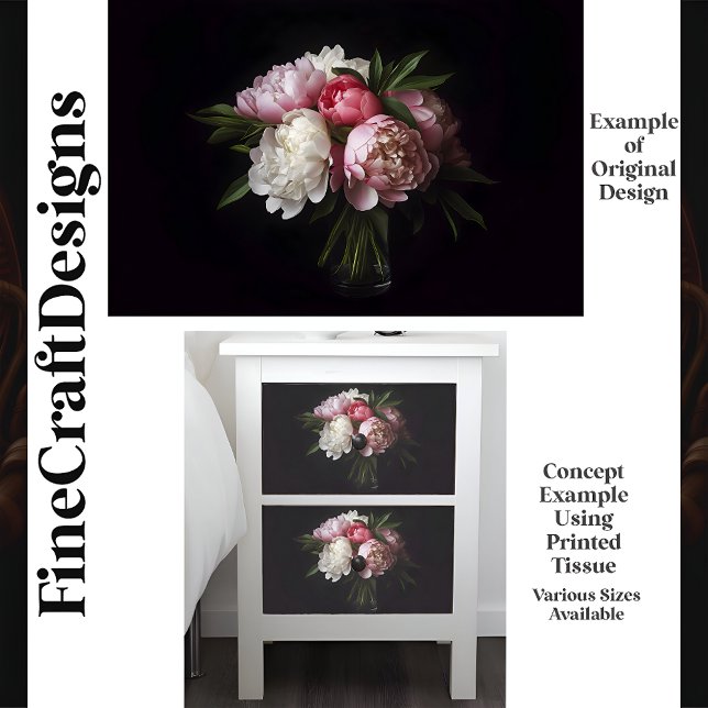Lush White Pink Peony Floral Bouquet G9 Decoupage  Tissue Paper (Creator Uploaded)