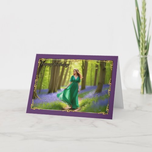 Lush Woodland Stroll Womans Birthday Card