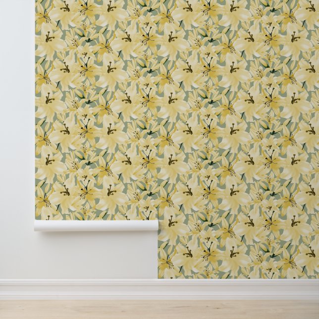 Lush Yellow Lilies Wallpaper (Application)