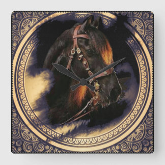 Lusitan horse square wall clock
