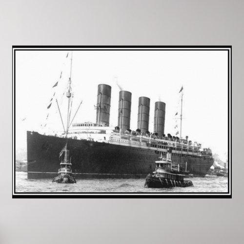 Lusitania 1906 Vintage Photo Poster