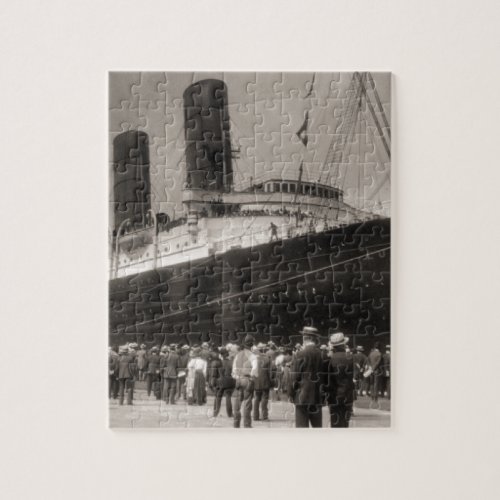 Lusitania Arrives New York City 1907 Jigsaw Puzzle