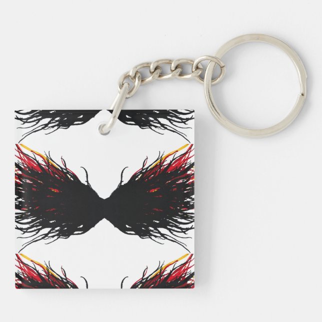 Lust Abstract 7 Deadly Sins Alcohol Ink Art Keychain (Back)