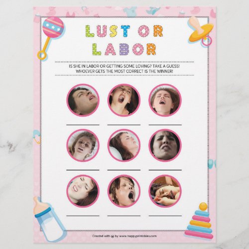 Lust Or Labor Baby Basics Pink Letterhead