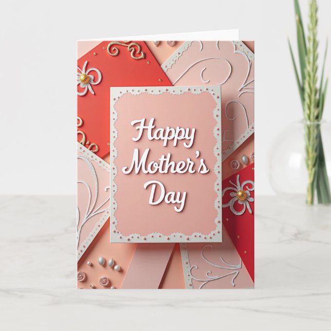Luster Peach Mothers Day Card (Front)