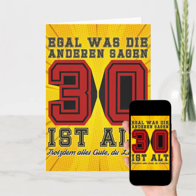 Lustige Karte zum 30ten Geburtstag 30 Jahre alt Card Zazzle