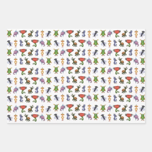 Lustige Monster Wrapping Paper Sheets (Front 3)
