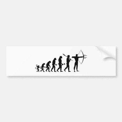 Lustiger Bogenschieen Evolution Bumper Sticker