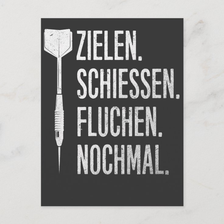 Lustiger Dart Spruch Dartpfeil Probleme Postcard Zazzle