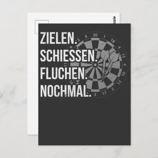 Lustiger Dart Spruch Dartscheibe Dartpfeil Problem Postcard Zazzle