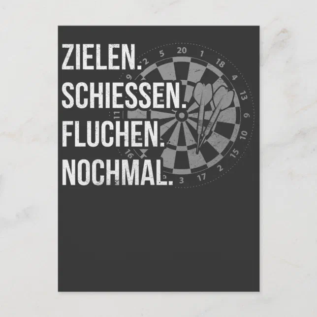 Lustiger Dart Spruch Dartscheibe Dartpfeil Problem Postcard Zazzle
