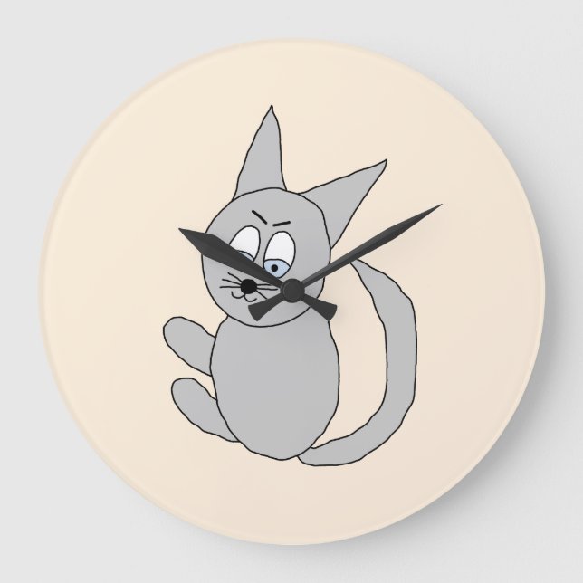Lustiger Kater Hugo Large Clock (Front)