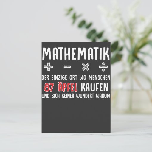 Lustiger Mathe Nerd Spruch Mathematik Schule Postcard Zazzle