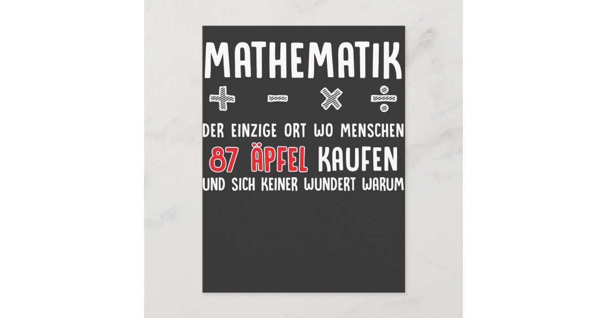 Lustiger Mathe Nerd Spruch Mathematik Schule Postcard Zazzle
