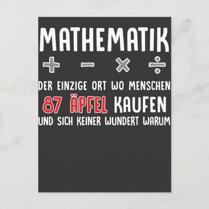 Lustiger Mathe Nerd Spruch Mathematik Schule Postcard